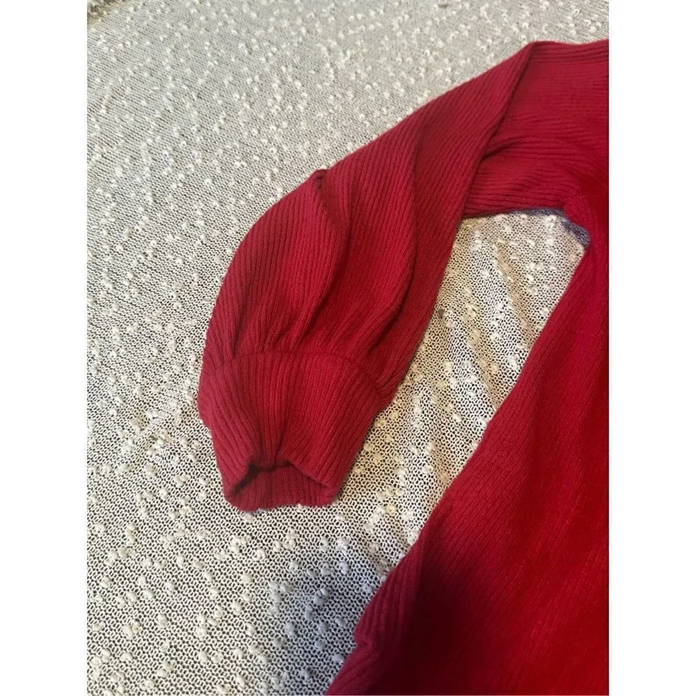 VELVET By Spencer & Graham Red Viscose Cardigan Medium